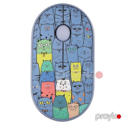 2E Mouse MF300 pets:cats Silent wl bt, Blue (2E-MF300WPETSBL) — Pctech — Periferiya cihazları