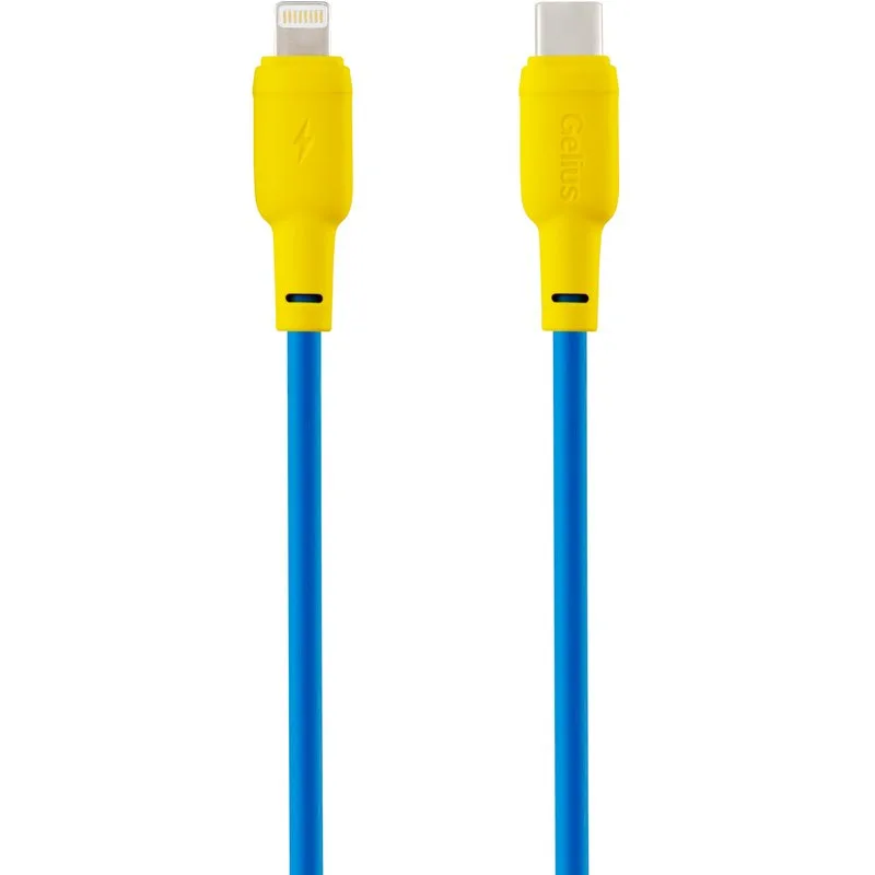 Kabel USB Gelius Full Silicon GP-UCN001 Type-C to Lightning Yellow/Blue — Bakı