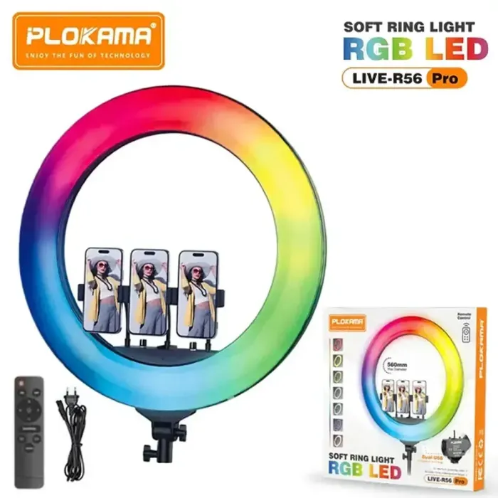 Plokama LIVE-R56 PRO RGB LED Ring Light Stativli 220V — Bakı