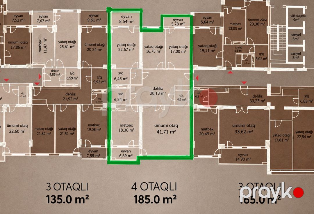 Satılır 4 otaqlı yeni tikili 185 m² — Mənzil, Bakı (4)