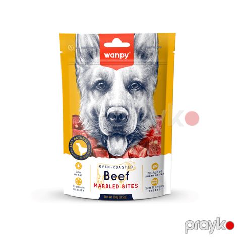 Məzələr itlər üçün Wanpy Beef Marbled Bites mərmər mal əti parçaları, 100 q — Bakı