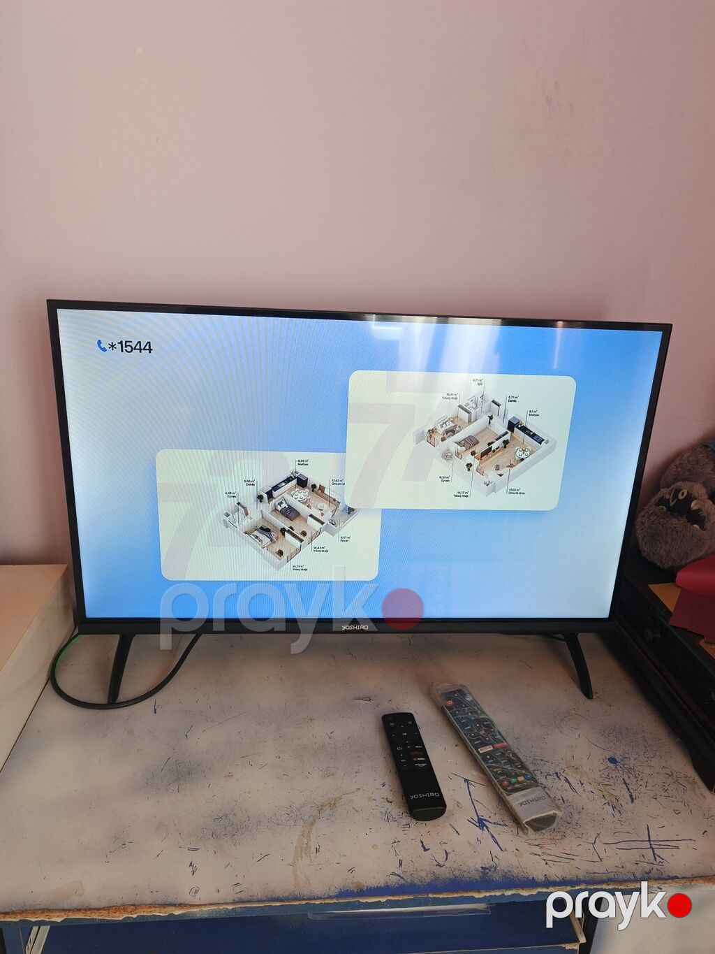 Yoshiko 32" LED televizor cəmi 2ay işlənib karopkasi senedi var — Televizorlar, Xırdalan (3)