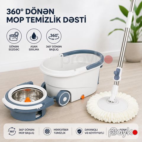 Təmizləmə dəsti GR01, vedrə ilə, 120 sm, plastik — Bakı
