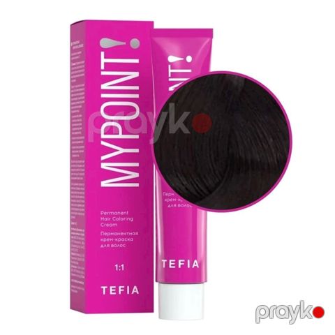 Permanent saç krem-boyası Tefia Mypoint, ton 3.0 tünd təbii qaraşın, 60 ml — Bakı