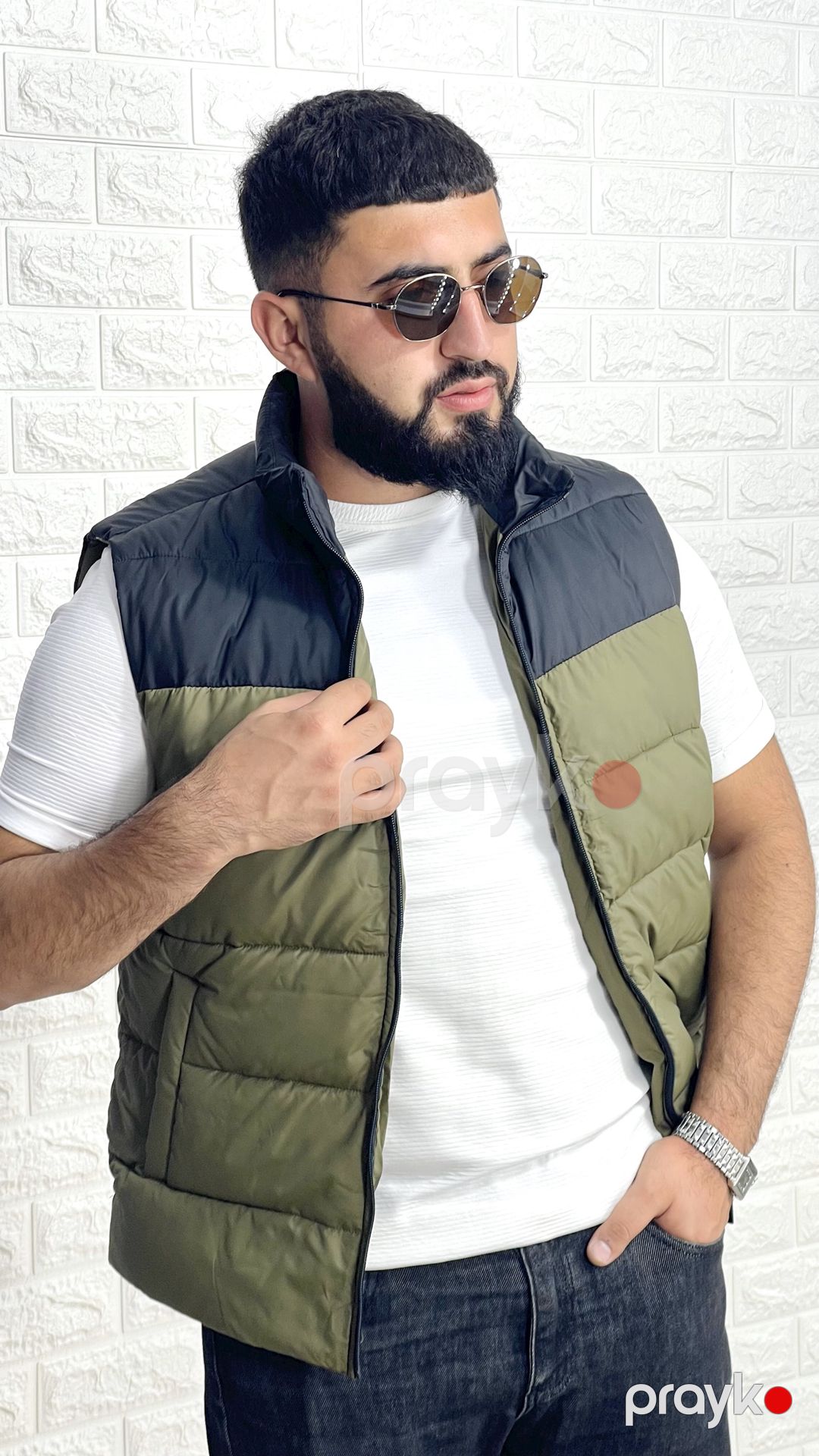 Kişilər üçün qalın jilet 1415-06100, yaşıl, polyester, ölçü L — Mallar, Bakı (2)