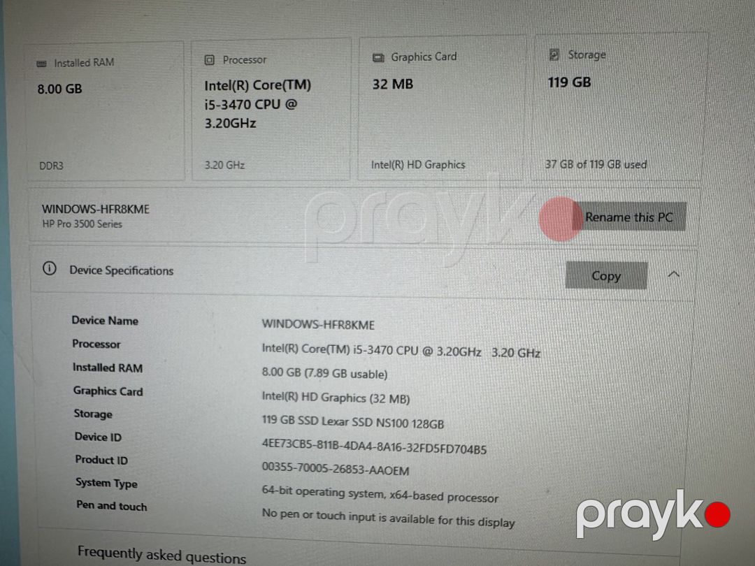 HP Pro 3500 — Masaüstü kompüterlər, Bakı (5)