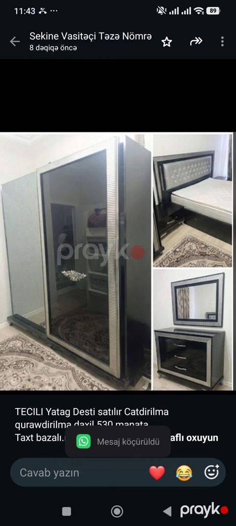 Tecılı Yatag Desti satılır Catdirilma qurawdirilma daxil 530 manata — Bakı