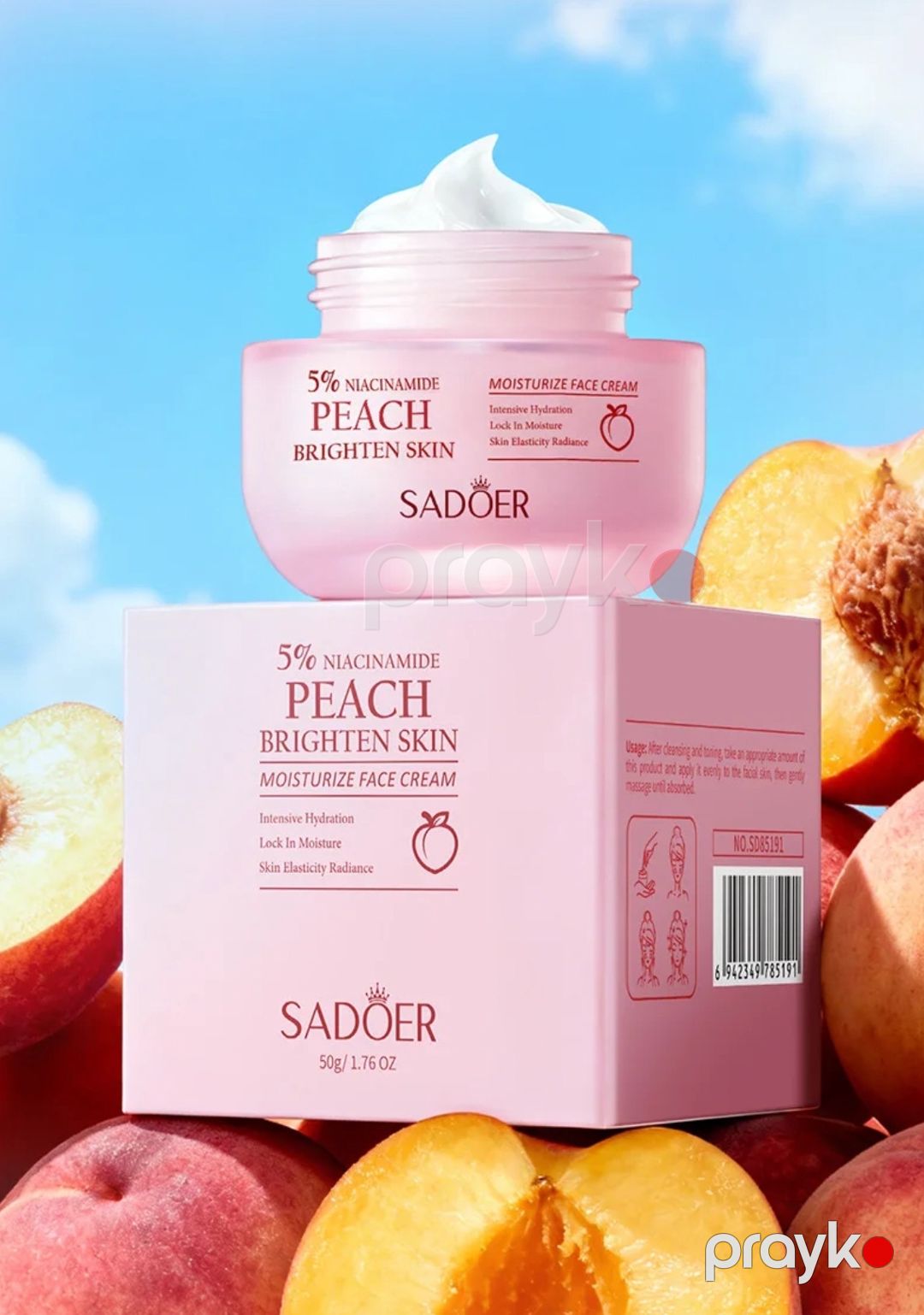 Üz kremi Sadoer Peach Brighten Skin 5% Niacinamide, 50 ml — Mallar, Bakı (3)