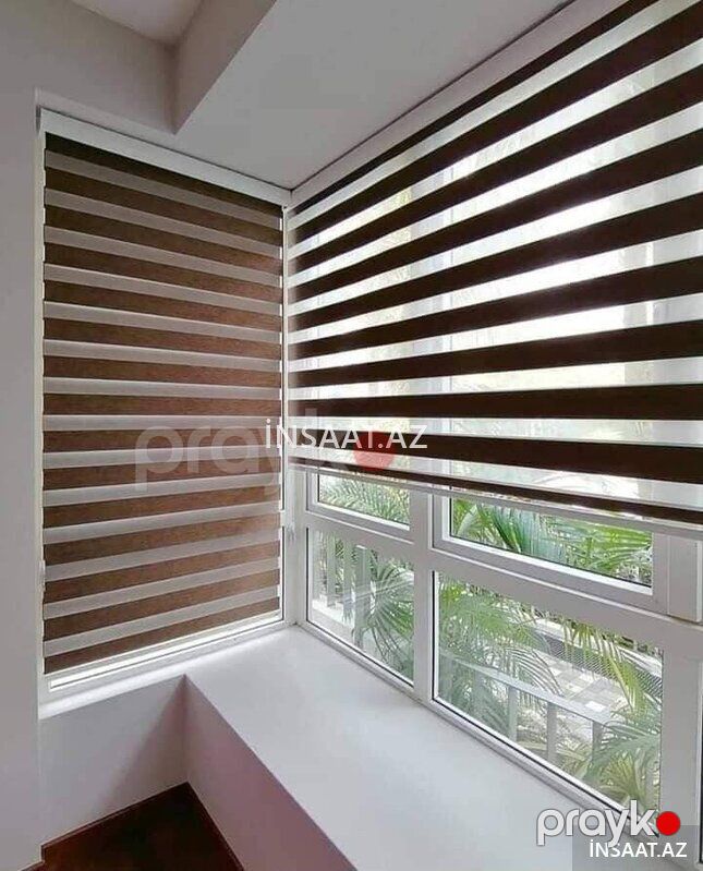 Türkiyə istehsalı Zebra jalüz novu — Pəncərələr, qapılar, balkonlar, Bakı (3)