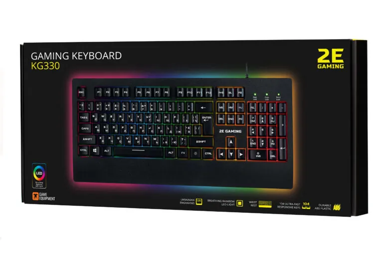 2E Gaming Keyboard KG330 LED Black 2E-KG330UBK — Klaviaturalar və siçanlar, Bakı (2)