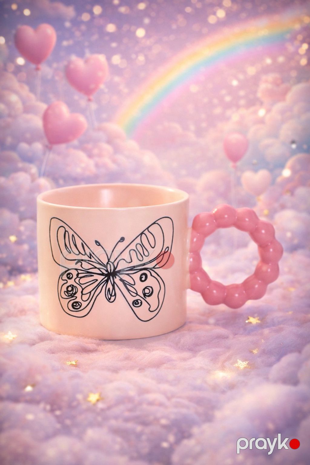 Krujka Butterfly, keramika, çəhrayı, 300 ml — Mallar, Bakı (2)