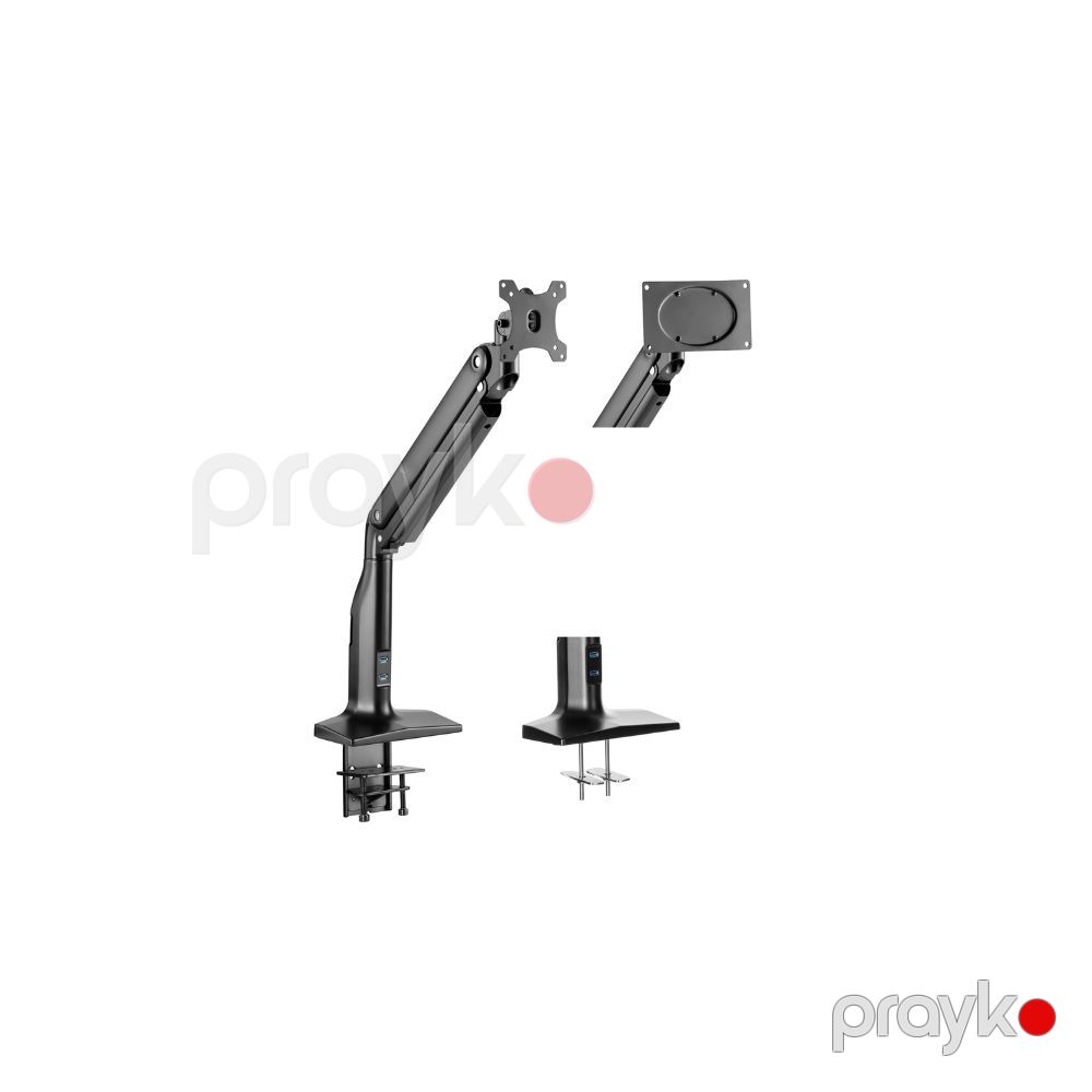 2E Single Monitor Select Spring Assisted Aluminum Monitor Arm with USB (2E-1MCBUSB) — Periferik cihazlar, Bakı (3)