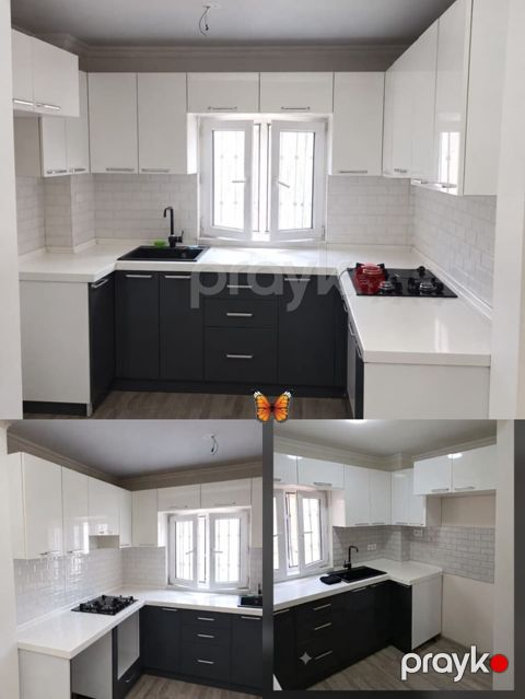 Akril mətbəx mebeli 580m üstü mərmər üzerinde keramika qaz keramika — Bakı