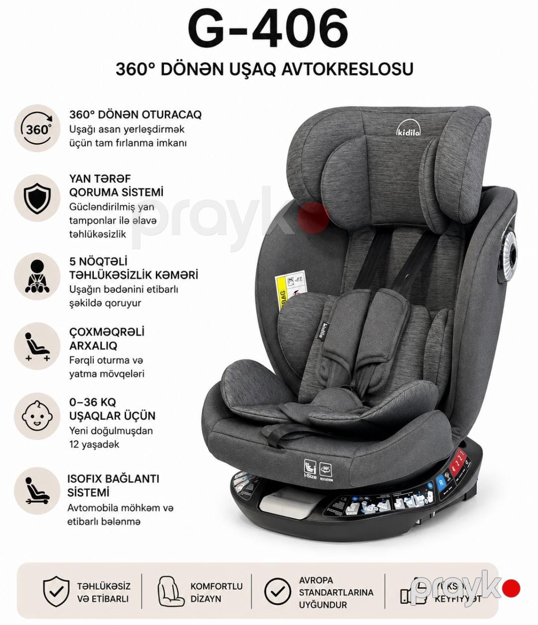 Avtomobil kreslosu Kidilo AYN_G406 — Mallar, Bakı (3)