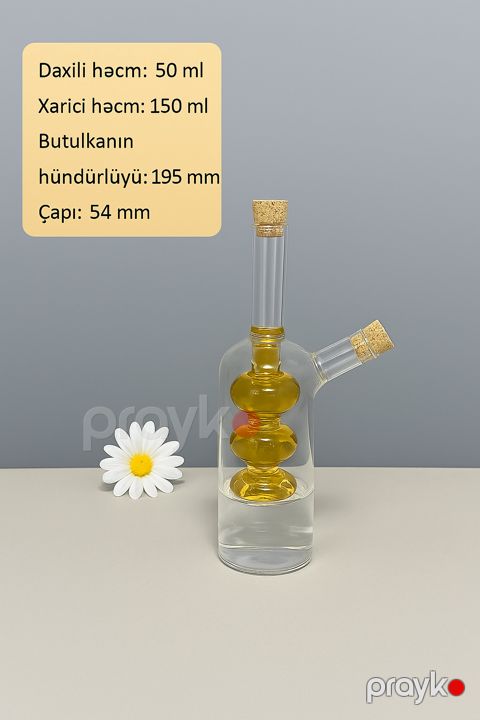 Yağ və sirkə qabı Plateon0054, şüşə, şəffaf, 50/150 ml — Bakı