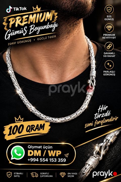 Boyunbağı, Cartier, Gümüş, 999 Əyar, 100 g — Sumqayıt