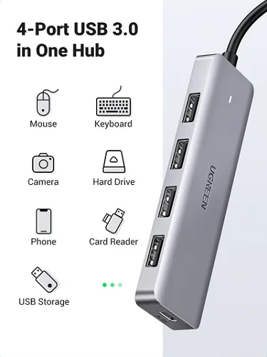 Ugreen CM219 (70336) 4 Port Usb-c Hub — Kabelləri, adapterlər və keçidçilər, Bakı (2)