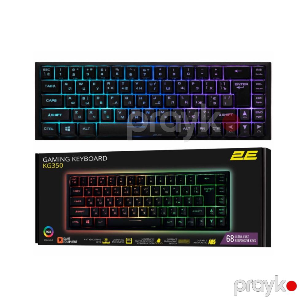 2E Gaming Keyboard KG350 RGB 68 Key Black 2E-KG350UBK) — Klaviaturalar və siçanlar, Bakı (3)
