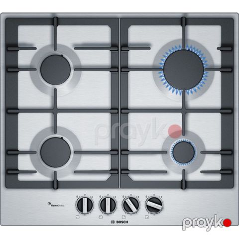 Bosch PCP6A5B90M Bişirmə Paneli – 4 Qaz Ocaq, Paslanmaz Polad, Gümüşü — Bakı