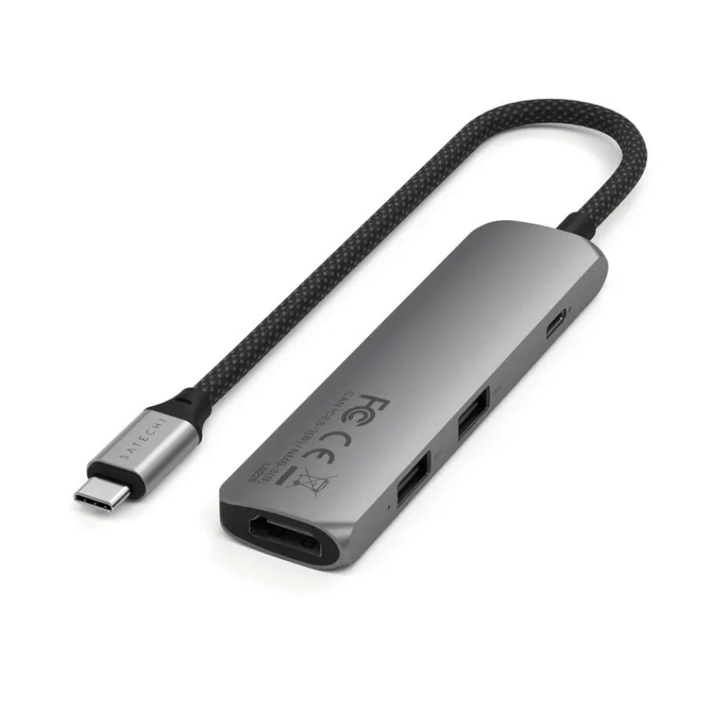 HUB Satechi 4-in-1 Usb-c Slim Multiport Adapter 4K Space Grey — Bakı