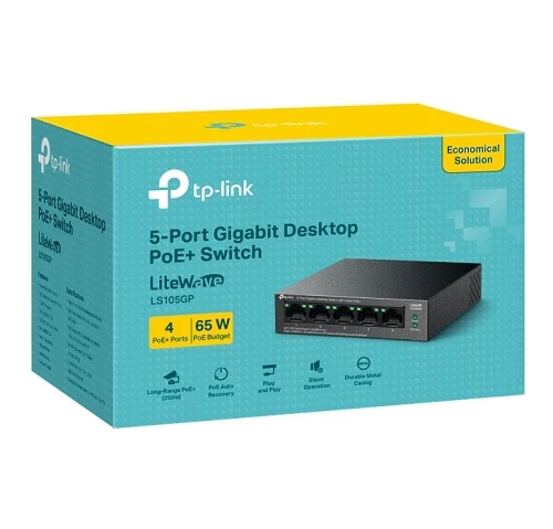 TP-Link LS105GP 5-Port Gigabit PoE+ Switch — Şəbəkə və server avadanlığı, Bakı (3)