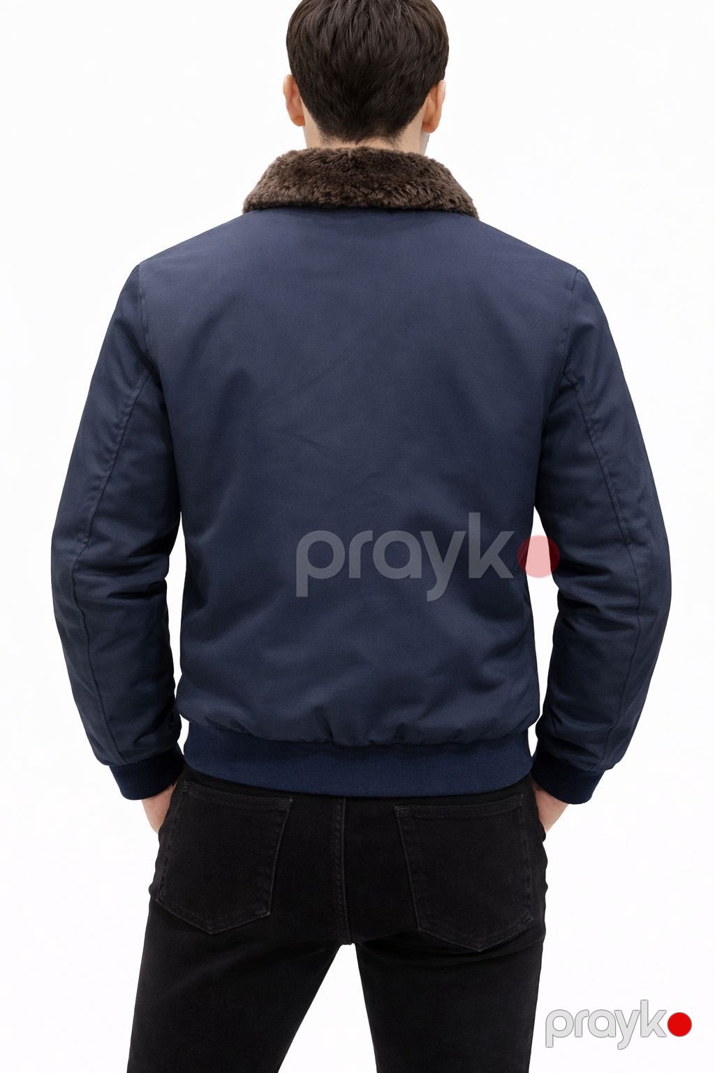 Kişilər üçün qış gödəkçəsi 05425, tünd göy, qu tükü, ölçü XL — Mallar, Bakı (2)