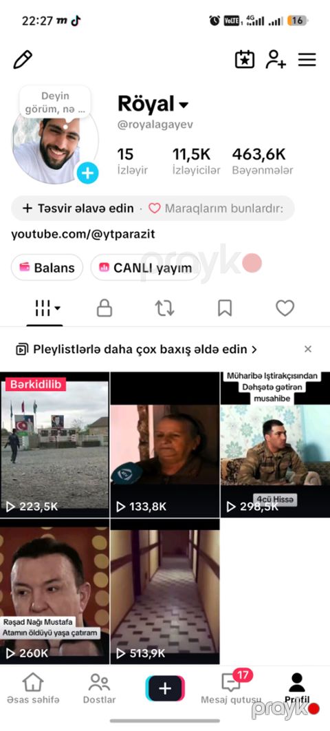 Xidmət: TikTok səhifəsinin təqdimatı və kontent portfeli Səhifə adı — Bakı