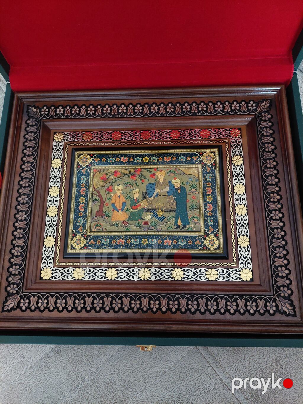 Əl işı miniatür tablo – oyma taxta çərçivədə - Təsvir: Şərq miniatür — Şəkillər, plakatlular və çərçivələr, Bakı (2)