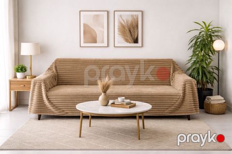 Divan üçün örtük VM040 as4, qəhvəyi, velür, 170x220 sm — Bakı