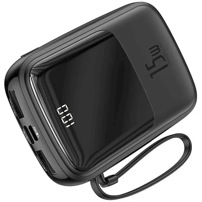 Baseus Qpow Digital Display 10000mAh 15W Type-C Kabelli Power Bank — Bakı
