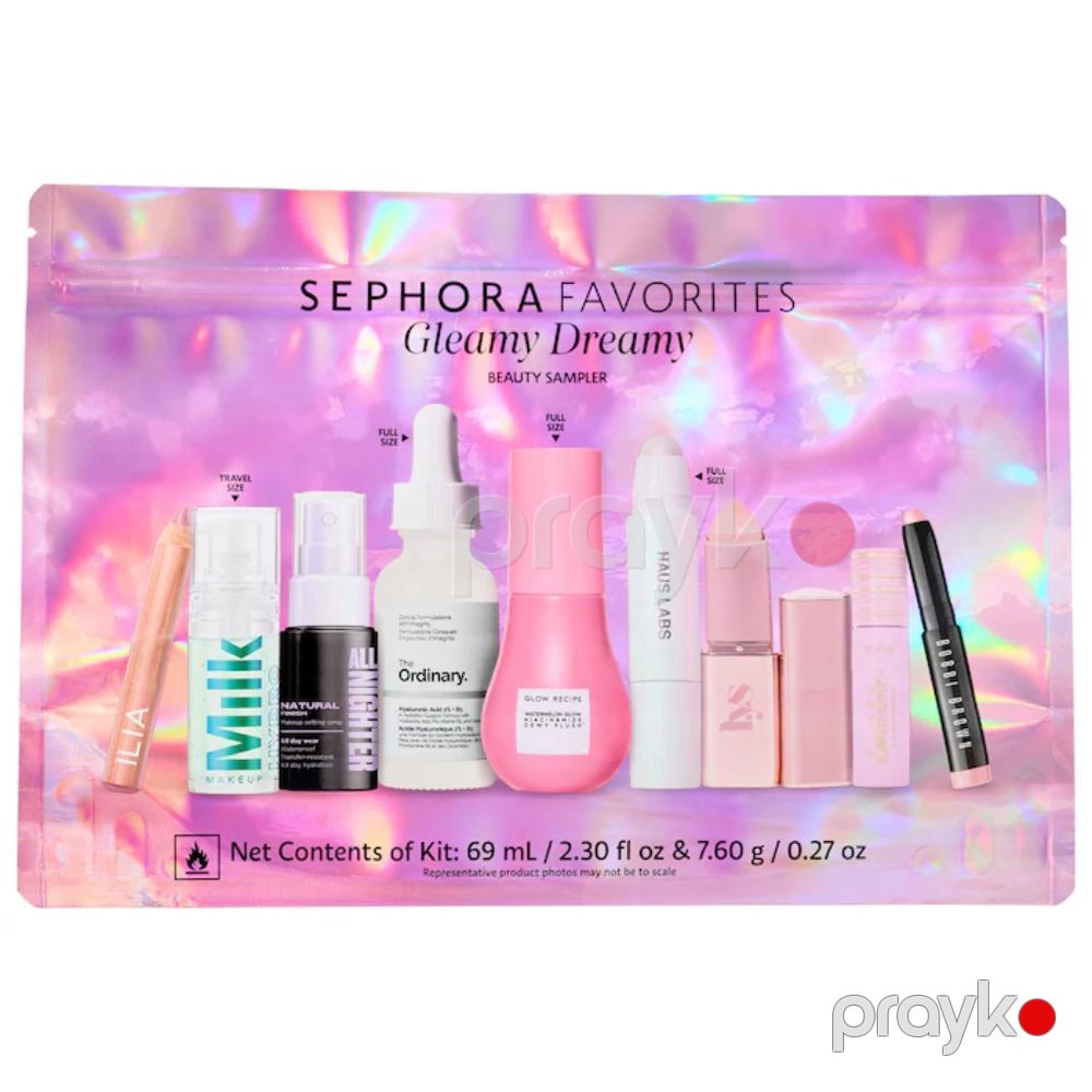 Üz üçün kosmetika dəsti Sephora Gleamy Dreamy (Dodaq üçün qələm + Üz üçün praymer + Göz ətrafı dəri üçün serum + Xaylayter + Ənlik + Kirpiklər üçün tuş + Makiyaj üçün fiksator) — Mallar, Bakı (3)