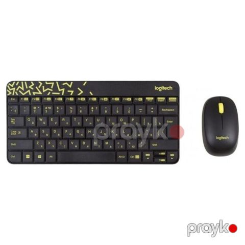 Logitech Wireless Combo MK240 Nano Russian Layout – Black/chartreuse (920-008213) — Bakı