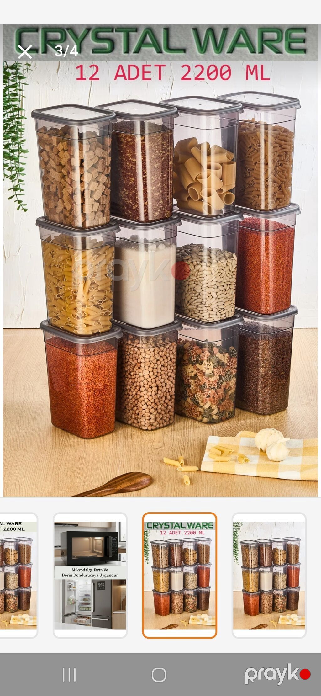Mətbəx üçün hava keçirməyən saxlama qabları seti - Həcm: 2000–2200 ml — Məhsulların saxlanması, Bakı (2)