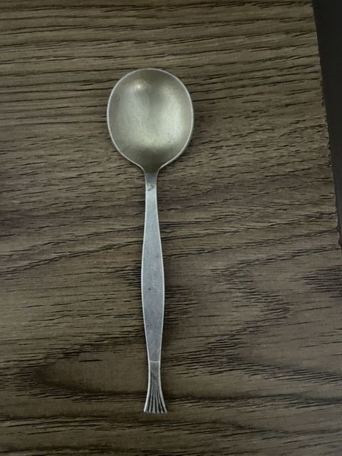 Gümüş qaşıq – miniatür/çay qaşığı - Material: gümüş tonlu metal — Digah
