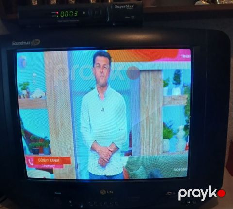 LG kineskop televizor + SuperMax rəqəmsal TV qəbuledicisi dəsti — Mingəçevir