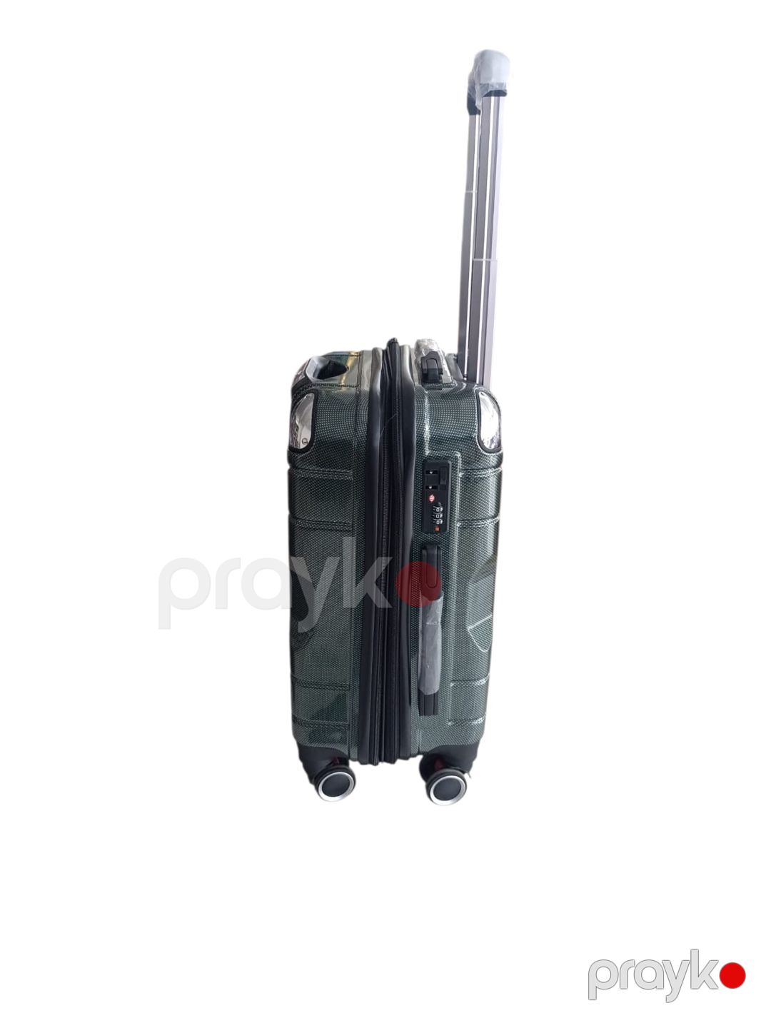 Çamadan 4 təkərli 2230876, tünd yaşıl, polikarbonat, ölçü S — Çamadanlar, Bakı (2)