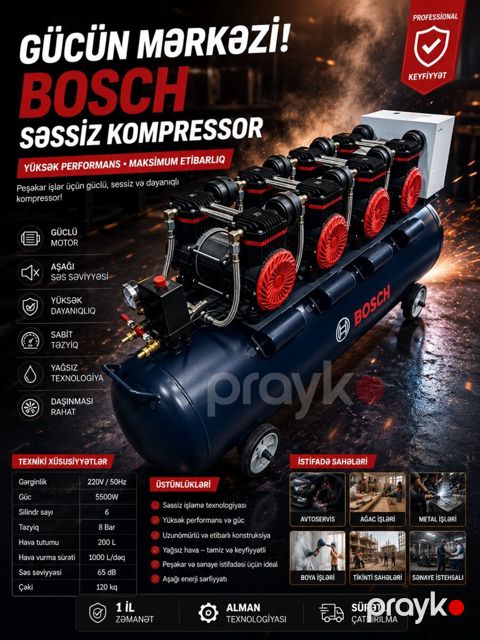 Səssiz Kompressor Bosch — Bakı