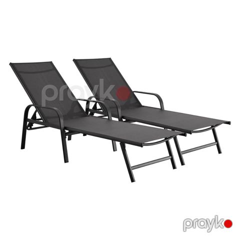 Şezlonq HomeDepot 180x75x50 sm, qara — Bakı