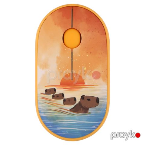 2E Mouse MF300 capybara:sunset Silent wl bt, Yellow (2E-MF300WCAPIBARAYW) — Bakı