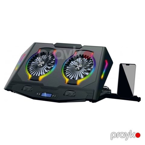 2E Gamıng Laptop stand up to 17.3″, 2xUSB-A, LCD/phone holder, RGB, black (2E-CPG-006) — Pctech — Periferiya cihazları