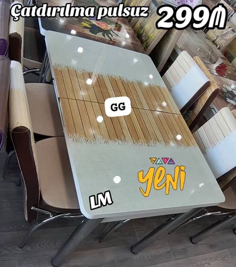 Mətbəx/stolüstü dəst – şüşə səthli açılıb-bağlanan yemək masası və — ucuz.mebel — Masalar və stullar