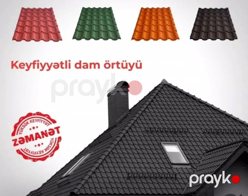 Şifer, Dəmir, Yeni, Ünvandan götürmə, Pulsuz çatdırılma, Rayonlara çatdırılma, Ödənişli quraşdırma, Zəmanətli, Kredit var — Dam örtükləri, Bakı (9)