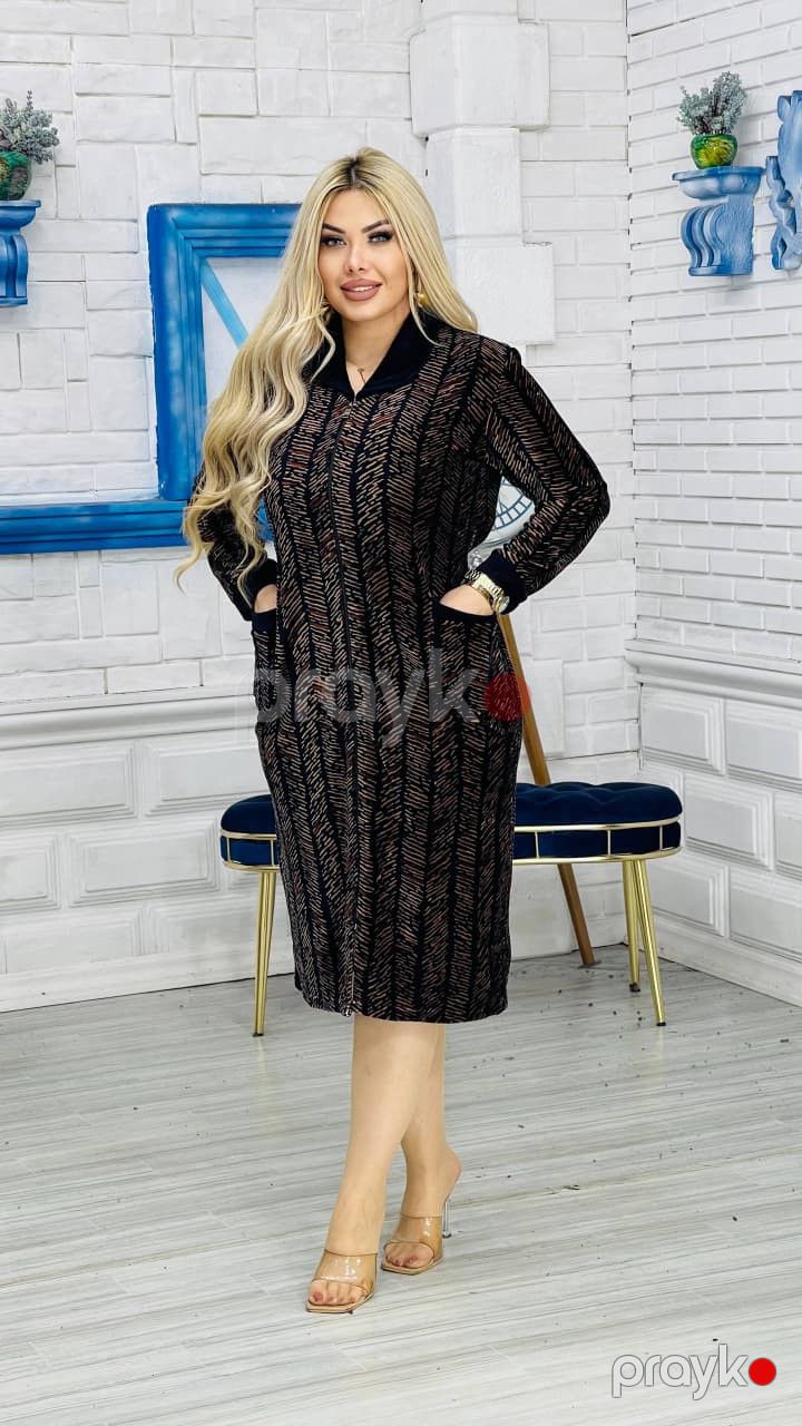 Ev xələti qadınlar üçün, qara/qəhvəyi, velür, ölçü 6XL — Mallar, Bakı (3)