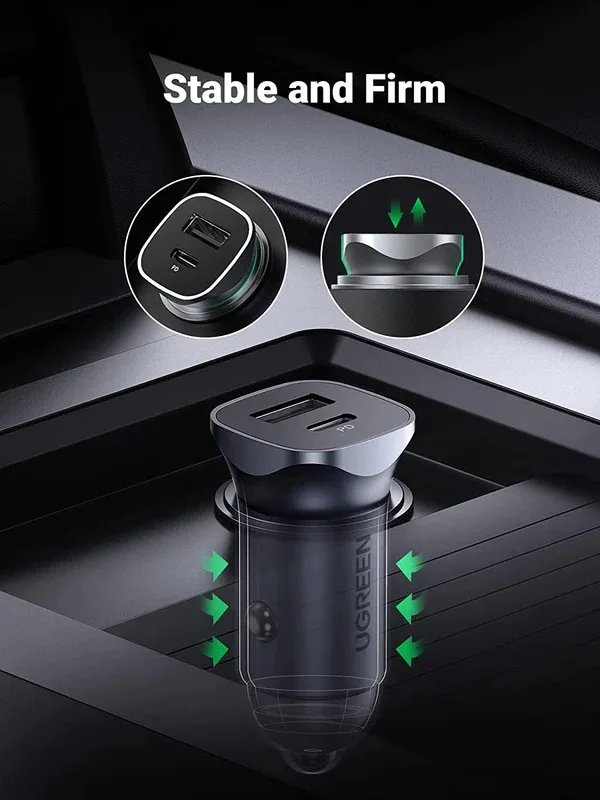 Avtomobil üçün charger Ugreen 30W 2-Port Fast Car Charger — Mallar, Bakı (5)