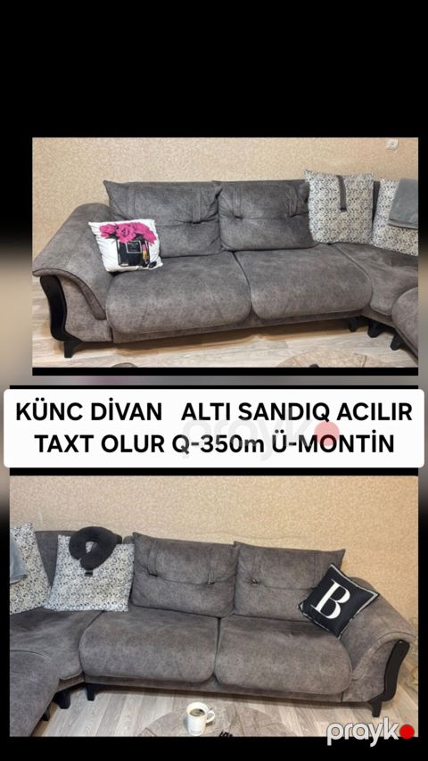 Künc divan – geniş və funksional model. - Alt hissəsi sandıqlıdır — Bakı