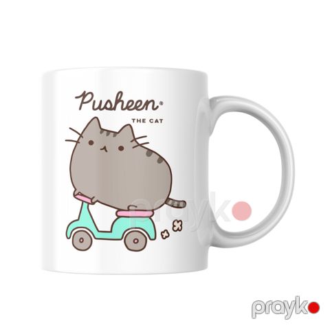 Fincan Pusheen P0101, keramika, ağ, 325 ml — Bakı