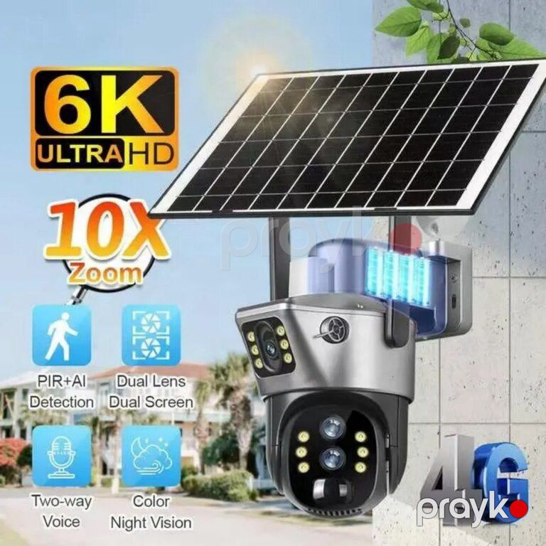 Simsiz 4G sim kartlı Solar ptz 2 kameralar 360° 8mp/4K — Ağıllı ev və təhlükəsizlik, Bakı (11)