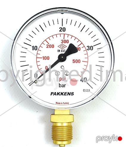 Manometr quru tipli (0-40 Bar 100 mm 1/2") Pakkens 1001000110 — Bakı