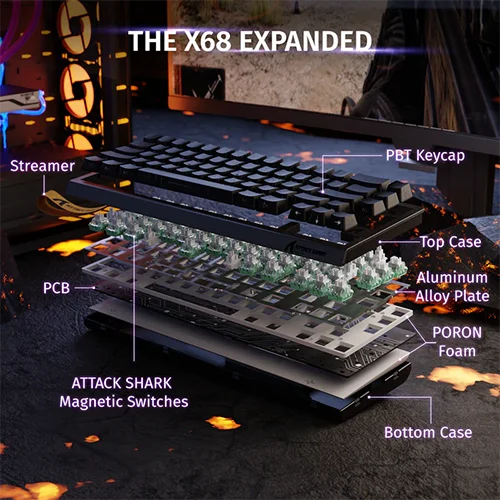 Attack Shark X68 HE Rapid Magnetic Gaming Keyboard — Klaviaturalar və siçanlar, Bakı (3)