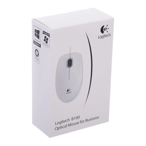 Logitech Business B100 (910-003360) White USB Mouse — Bakı